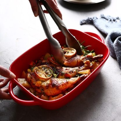 Ceramic european style baking dish and serving