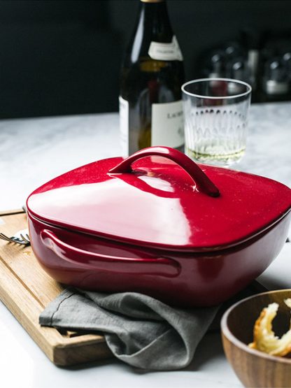 Ceramic european style baking dish and serving