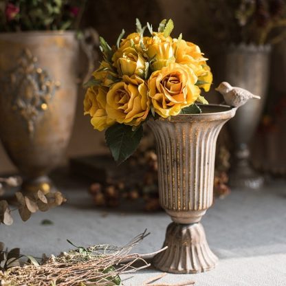 Vintage Iron Vase with Patina Effect