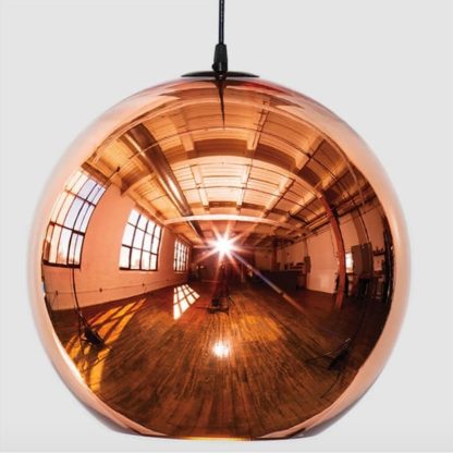 Modern Spherical Luminaire Made of Metallized Glass