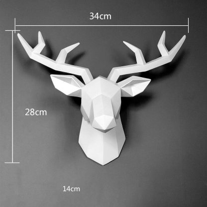 Polygonal deer head on the wall