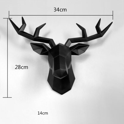 Polygonal deer head on the wall