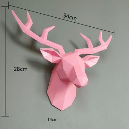 Polygonal deer head on the wall