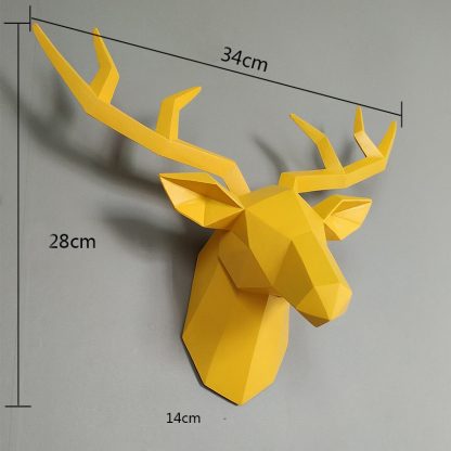 Polygonal deer head on the wall