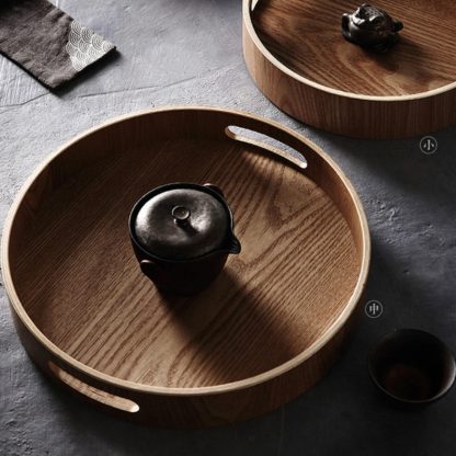 Wooden round / oval / rectangular serving tray