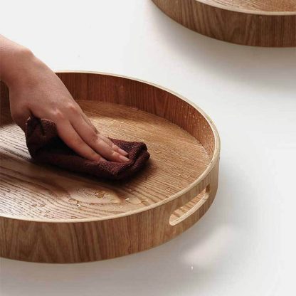 Wooden round / oval / rectangular serving tray