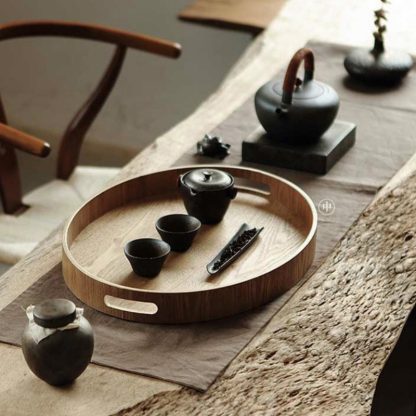 Wooden round / oval / rectangular serving tray